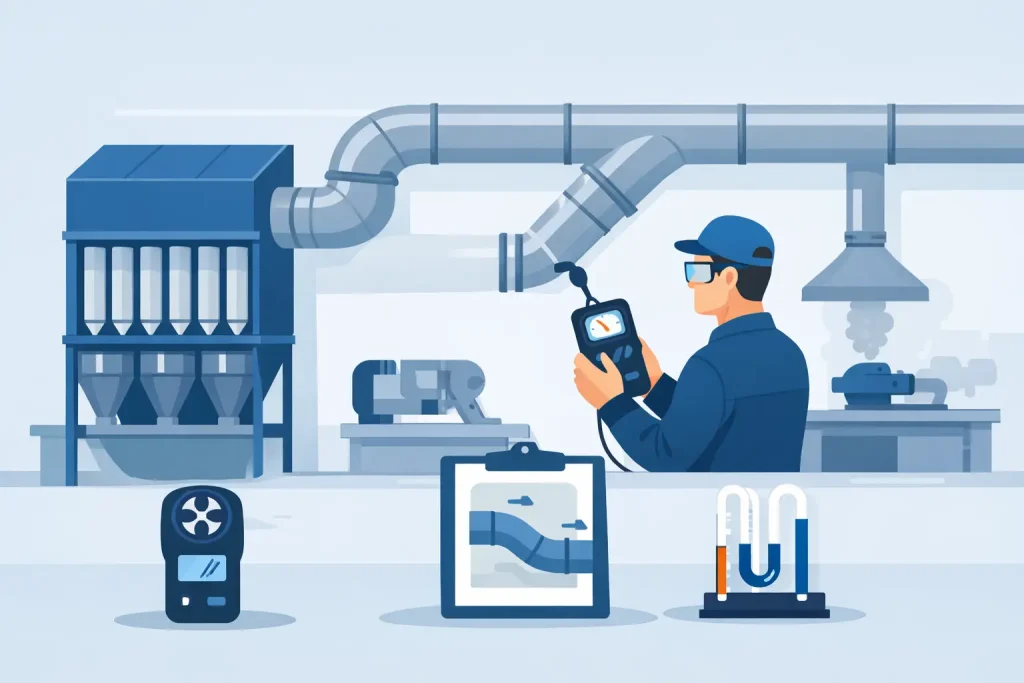 Dust Collector Ductwork Balance Testing Procedure